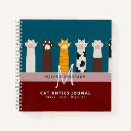 CAT-Paws für Monogramm für Notebooks mit Thread-Jo Notizblock