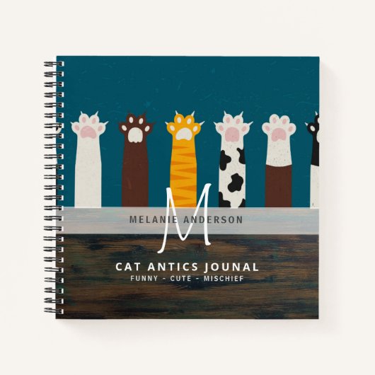 CAT-Paws für Monogramm für Notebooks mit Thread-Jo Notizblock (Vorderseite)