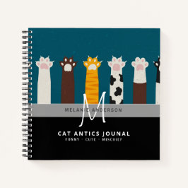 CAT-Paws für Monogramm für Notebooks mit Thread-Jo Notizblock