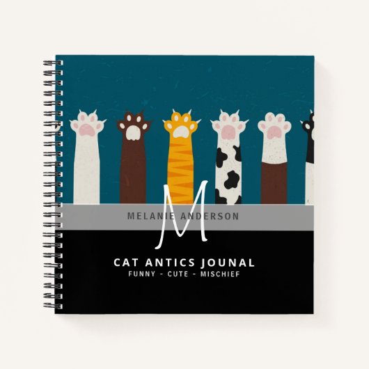 CAT-Paws für Monogramm für Notebooks mit Thread-Jo Notizblock (Vorderseite)