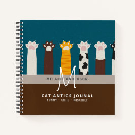 CAT-Paws für Monogramm für Notebooks mit Thread-Jo Notizblock