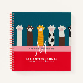 CAT-Paws für Monogramm für Notebooks mit Thread-Jo Notizblock