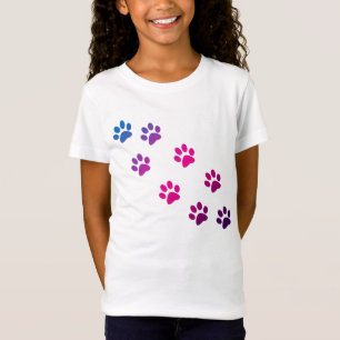 Cat Paws Muster Pink Blau Lila Niedlich T-Shirt