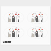 cat paws ovaler aufkleber (Blatt)