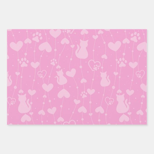 Cat Paws Pattern Geschenkpapier Set (Vorderseite 3)