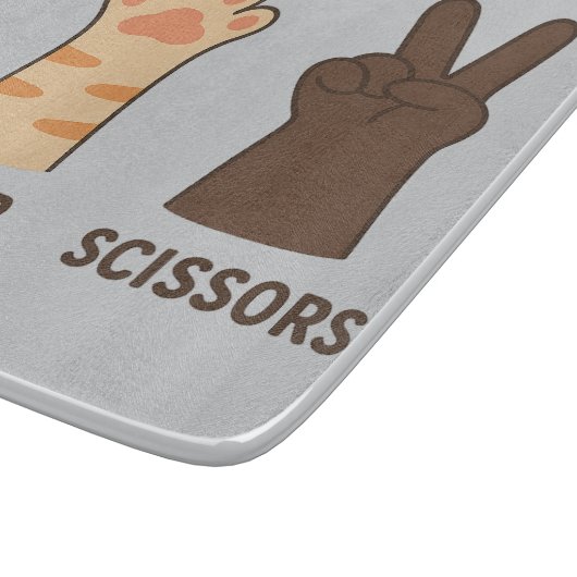Cat Paws Rock Paper Scheren Schneidebrett (Ecke)