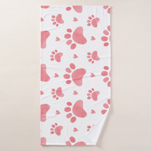 Cat Paws Watercolor-Muster Badehandtuch (Badehandtuch)