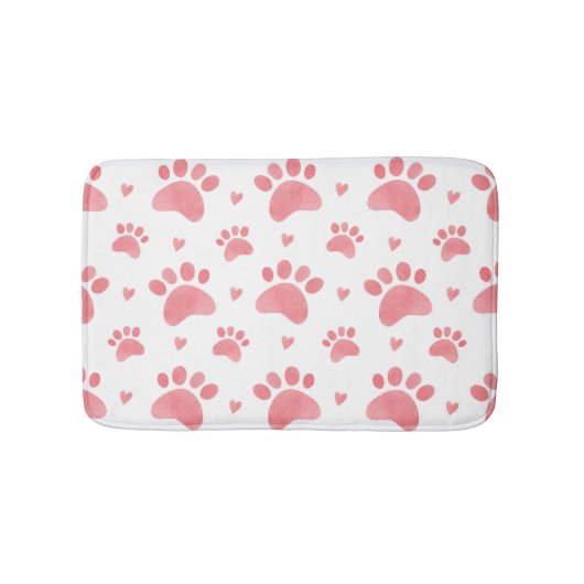 Cat Paws Watercolor-Muster Badematte (Vorderseite)