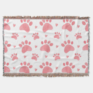 Cat Paws Watercolor-Muster Decke