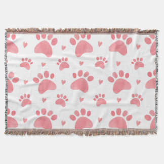 Cat Paws Watercolor-Muster Decke