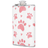 Cat Paws Watercolor-Muster Flachmann (Links)