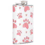 Cat Paws Watercolor-Muster Flachmann (Rechts)