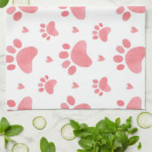 Cat Paws Watercolor-Muster Geschirrtuch (Gefaltet)