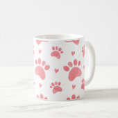Cat Paws Watercolor-Muster Kaffeetasse (VorderseiteRechts)