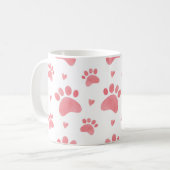 Cat Paws Watercolor-Muster Kaffeetasse (Vorderseite Links)