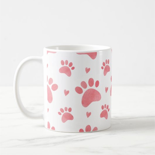 Cat Paws Watercolor-Muster Kaffeetasse (Links)