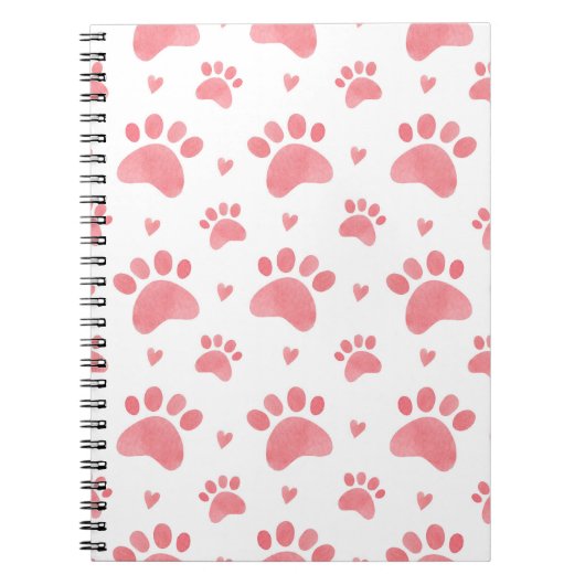 Cat Paws Watercolor-Muster Notizblock (Vorderseite)