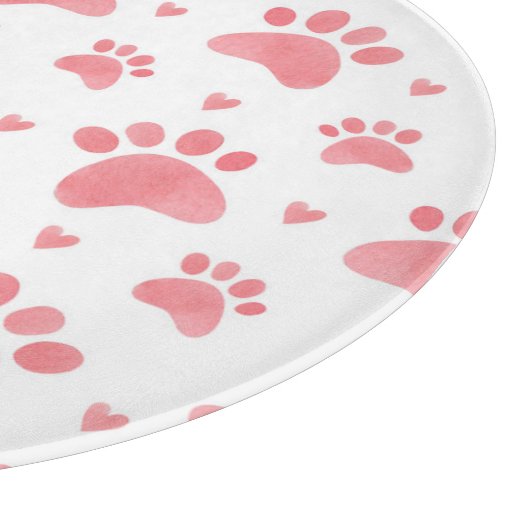 Cat Paws Watercolor-Muster Schneidebrett (Ecke)