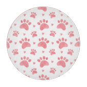 Cat Paws Watercolor-Muster Schneidebrett (Vorderseite)