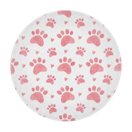 Cat Paws Watercolor-Muster Schneidebrett (Vorderseite)