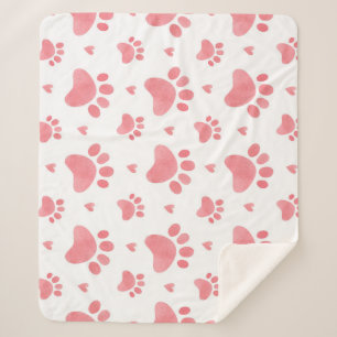 Cat Paws Watercolor-Muster Sherpadecke