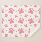 Cat Paws Watercolor-Muster Sherpadecke (Vorderseite (Horizontal))