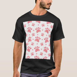 Cat Paws Watercolor-Muster T-Shirt