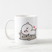 Cat peach and goma hug Throw Kaffeetasse (Links)