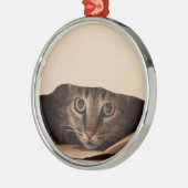 Cat Peeking aus einem Beutel Weihnachtsschmuck (Links)