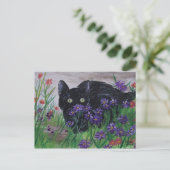 Cat Peeking Postcard Postkarte (Stehend Vorderseite)