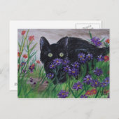 Cat Peeking Postcard Postkarte (Vorne/Hinten)