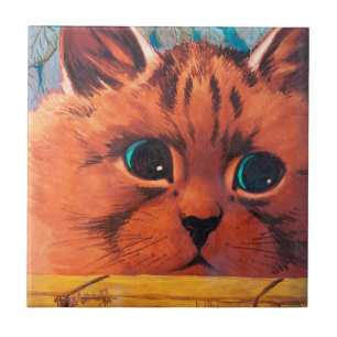 Cat Peering Over Wall, Louis Wain Fliese