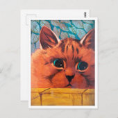 Cat Peering Over Wall, Louis Wain Postkarte (Vorne/Hinten)