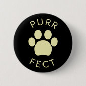 Cat Perfect Beige Purr Paw Print Button (Vorderseite)