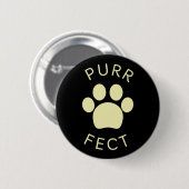 Cat Perfect Beige Purr Paw Print Button (Vorne & Hinten)