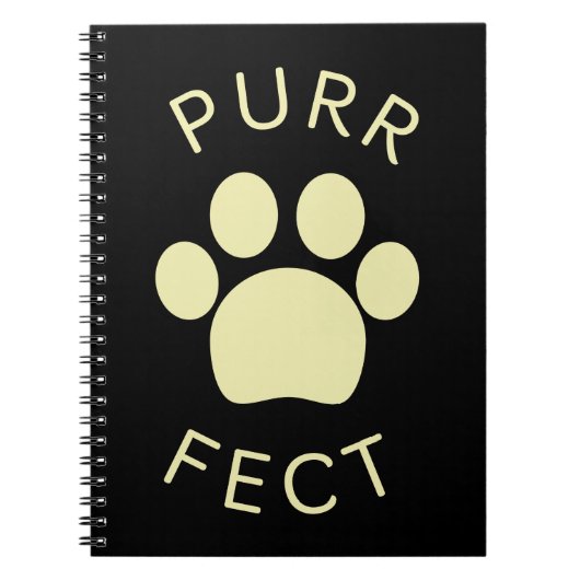 Cat Perfect Beige Purr Paw Print Notizblock (Vorderseite)