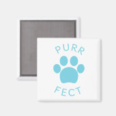 Cat Perfect Blue Purr Paw Print Magnet (Vorderseite/Rückseite)