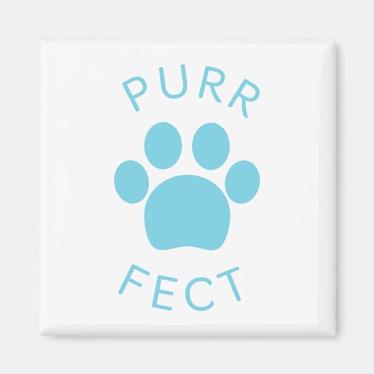 Cat Perfect Blue Purr Paw Print Magnet (Vorne)