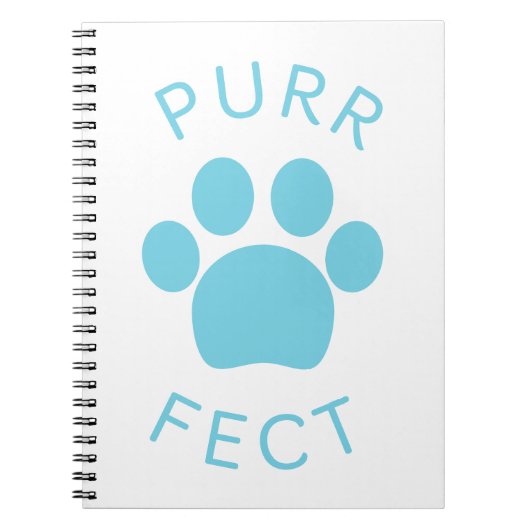 Cat Perfect Blue Purr Paw Print Notizblock (Vorderseite)