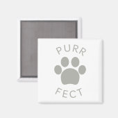 Cat Perfect Grey Purr PW Print Magnet (Vorderseite/Rückseite)