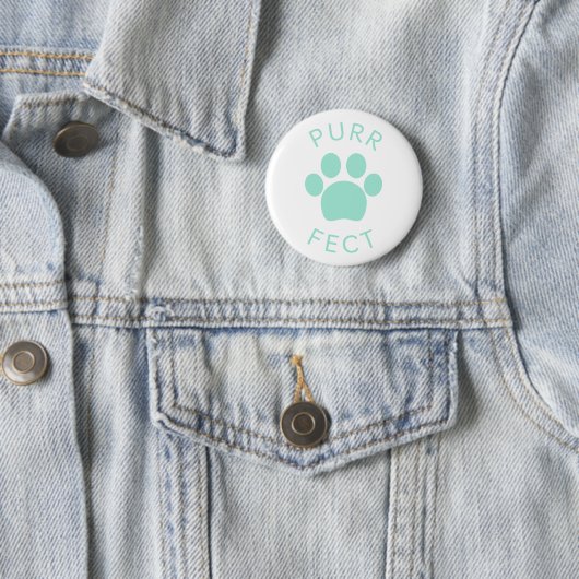 Cat Perfect Light Blue Purr Paw Print Button (Beispiel)
