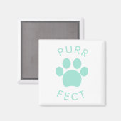 Cat Perfect Light Blue Purr Paw Print Magnet (Vorderseite/Rückseite)