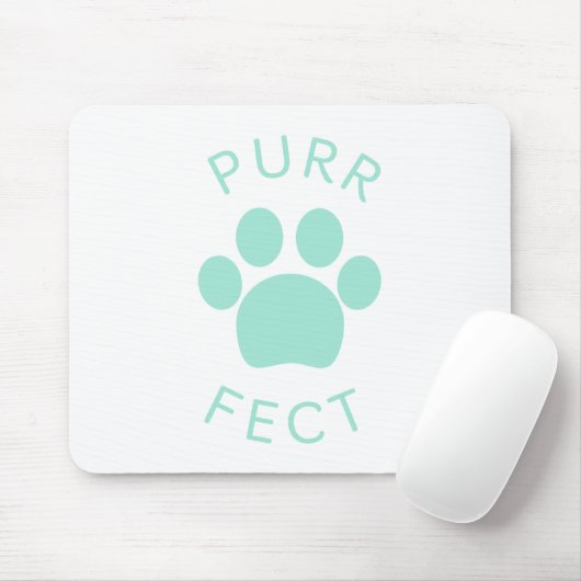 Cat Perfect Light Blue Purr Paw Print Mousepad (Mit Mouse)