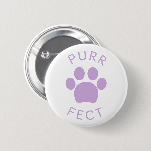 Cat Perfect Light Lila Purpurfarbe Print Button (Vorne & Hinten)