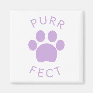 Cat Perfect Light Lila Purpurfarbe Print Magnet