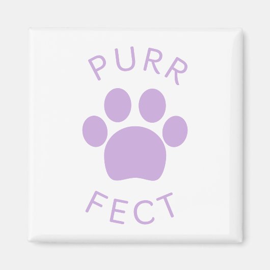 Cat Perfect Light Lila Purpurfarbe Print Magnet (Vorne)