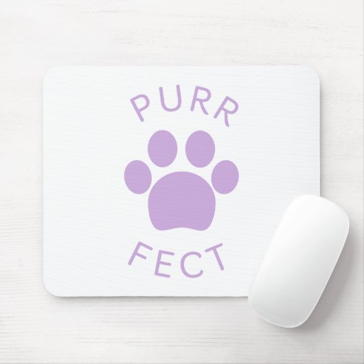 Cat Perfect Light Lila Purpurfarbe Print Mousepad (Mit Mouse)