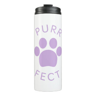 Cat Perfect Light Lila Purpurfarbe Print Thermosbecher
