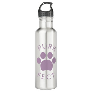 Cat Perfect Lila Purr Paw Print Edelstahlflasche