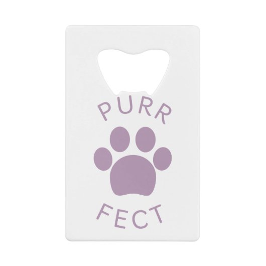 Cat Perfect Lila Purr Paw Print Geldbeutel Flaschenöffner (Vorderseite)